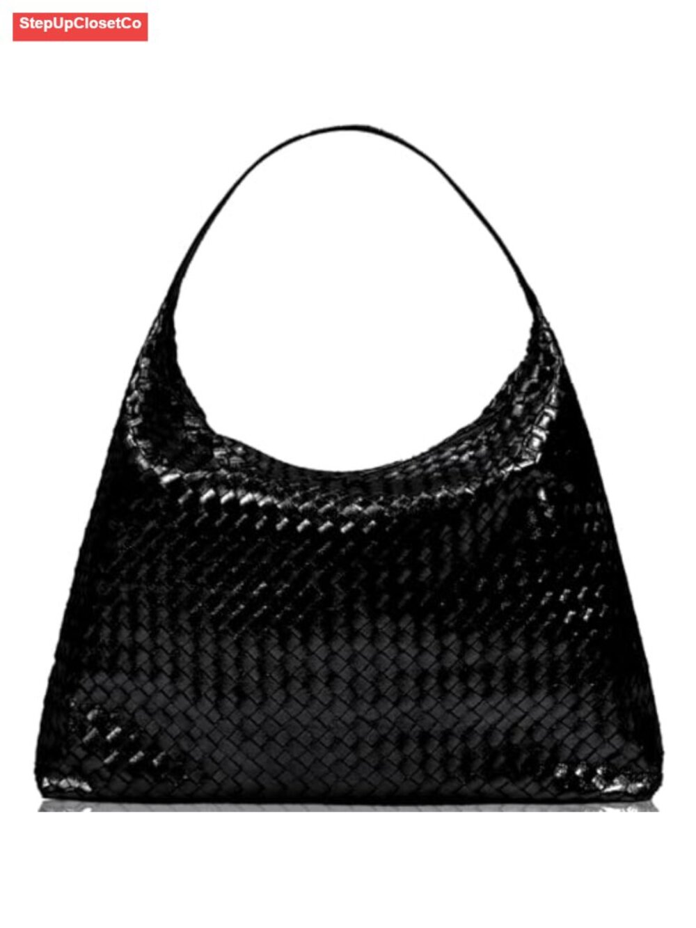 Woven PU Leather Hobo Tote Bag with Detachable Clutch, Shoulder Handbag